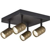 Cristalrecord - Plafón de techo Mycro Negro+Oro (4xGU10-35)