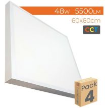 Plafón led Cuadrado Panel Superficie 60x60cm cct 48W 5500LM Pack 4 Ud. - cct