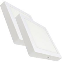 Plafón led Cuadrado Superficie 20W 1800LM 210mm Blanco Neutro 4500K - Pack 2 Ud.