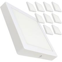 Plafón led Cuadrado Superficie 20W 1800LM 210mm Blanco Cálido 3000K - Pack 10 Ud.
