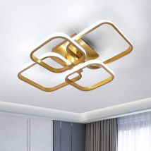 Goeco - Plafón led Diseño moderno Blanco Frío 6000K Círculo cuadrado Lámpara Techo led Para salón dormitorio comedor despacho Oro