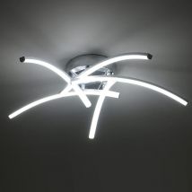 Plafón led Moderna 35W 3000LM 6500K, Diseño Curvo Metal, Diámetro 52cm para Sala de Estar Dormitorio Comedor Cocina Oficina - Goeco