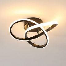 Comely - Plafón led Moderno, 22 w 3300 lm Lámpara de Techo con Diseño de Trébol, Luz Cálida 4500 k, Techo de Acrílico Negro para Salón, Dormitorio,