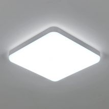 Goeco - Plafon led Techo 32W, Lamparas de Techo led cuadrada IP54 Impermeable 3600LM 6500K Blanco frío, Luz de techo 25cm para baño Cocina Pasillo