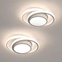 Goeco - 2 Piezas Plafón led Redondo, Lámpara de Techo de 32W 2350lm, Luminaria Moderna de Techo para Pasillo Dormitorio Baño Cocina Sala de Estar,