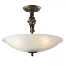 Pembroke - Lámpara de techo semi empotrada de 3 luces Negro, Dorado, E14 - Elstead