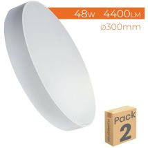 Plafón LED Circular Superficie 48W 4400LM Frameless 300mm Blanco Neutro 4500K - Pack 2 Ud.