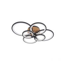 Sydney - Plafon 134w 3000-4000-6500k Negro/madera Oscura