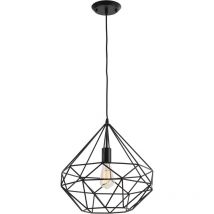 Plafonnier 40x40x37 Métal Noir Avec Ampoule