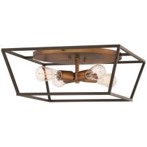 Hinkley - Elstead Fulton Plafonnier semi-affleurant à bras multiples bronze avec accents en laiton héritage