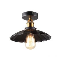 Fitags - plafond lumière moderne Vintage industriel métal noir Bronze Loft Bar Light Shade pendentif rétro plafonnier (noir)