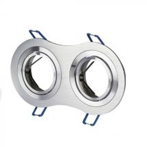 V-tac - 2GU10 et GU5.3 (MR16) Support de spot led encastré ajustable en aluminium brossé