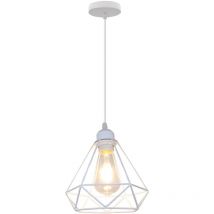 Norcks - Plafones De Interior Industrial Lámpara De Techo Retro Lustre Vintage Lámparas De Colgar De Diamante Iluminación Interior E27, Blanco