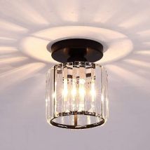 Stoex - Plafones De Vidrio Lampara Techo De Cristal Plafones Moderno Negro Lampara Techo Creativa E27 Para Pasillo Cocina Balcón Sala De Estar Comedor