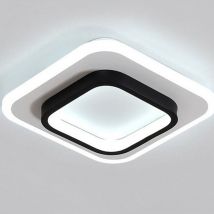 Plafones Moderna Lámparas De Colgar Led Nórdica Lámpara De Techo Acrílica Cuadrado Creativa Negra Para Dormitorio, Cocina, Restaurante, Blanco Frio