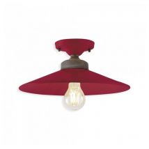 Plafoniera Vintage Colors Ferro e Ceramica Bordeaux 1 Luce E27
