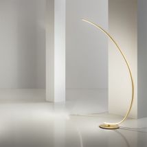 Piantana Moderna Iole Alluminio Oro Spazzolato e Silicone Led 1 Luce 30W
