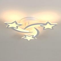 Plafoniera led Moderna Bianca, Lampada da Soffitto Creativa a Forma di Stella a 3 Teste per Camera da Letto Soggiorno Sala da Pranzo Bambini - 40W