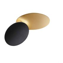 Plafoniera Contemporanea Drum Alluminio Oro Led Integrato 43W