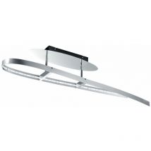 Plafoniera led soggiorno illuminazione sala da pranzo alluminio spazzolato Trio 67271200