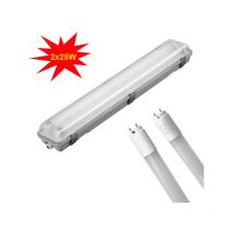 Plafoniera a tenuta stagna ip65 150cm 220v incluso di 2 tubi t8 25w opachiLuce Neutra Naturale 4200k