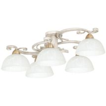 Plafoniera Aurora Crema 5 Vetri E27 Metallo Luminex