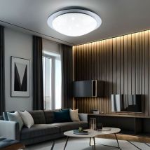 Plafoniera bagno IP44 plafoniera cielo stellato luce diurna plafoniera, cct, 1x led 12W 900Lm3000-6000K, PxH 38x10 cm LeuchtenDirekt 14331-17