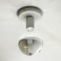 Plafoniera classica Gea Luce point e27 led lampada soffitto parete, finitura metallo cemento