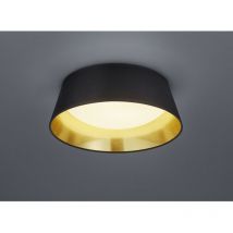 Plafoniera Led Paralume Tessuto Nero e Oro Ponts Ø34 cm Trio Lighting