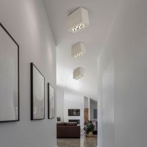 Plafoniera faretto a soffitto 3 lampadine Faretto led luce soggiorno lampada corridoio grigio cemento 6,6 Watt 440 lumen 3000 Kelvin bianco caldo,