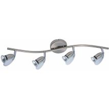 Globo - Plafoniera faretto orientabile striscia spot 4 lampadine lampada soggiorno soffitto, metallo, 4x prese GU10, l 66 cm