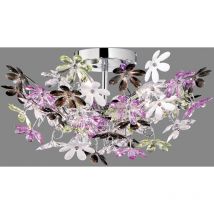 Frankystar - Plafonnier Fleur en acrylique transparent et coloré, diamètre 49 cm