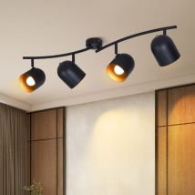 Plafoniera Gbly faretto da soffitto a 4 luci vintage: E14 faretti retrò lampada da soffitto cucina in nero oro faretto industriale faretti da