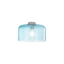 Plafoniera gibus in vetro acquamare 35 cm. - Blu