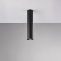 Plafoniera in ferro laccato nero GU10 1 luce H.30 - Ø8