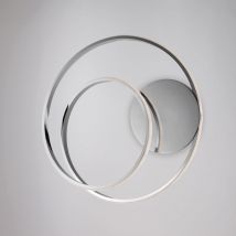 Belight - Plafoniera in metallo e alluminio cromo lucido con led integrato H.12 - Ø40