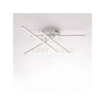 Plafoniera in metallo e alluminio laccato bianco con led integrato