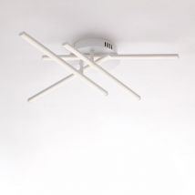 Belight - Plafoniera in metallo e alluminio laccato bianco con led integrato H.10 - ø 65