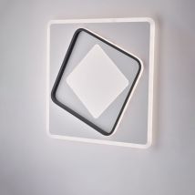 Belight - Plafoniera in metallo e alluminio laccato bianco e nero con led integrato cct + telecomando H.6 - ø 50