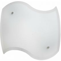 Plafoniera 2xE27 Finali Cromo Vetro Lastra Bianco e Energy Elda