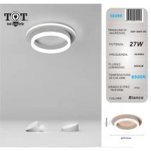 Plafoniera led 27w tonda bianco design moderno lampadario da soffitto cerchio luce fredda naturale Bianco freddo