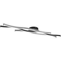 Trio Lighting - blaze plafoniera led ondulata metallo alluminio e nero regolazione intensita' e temperatura luce con interruttore l. 108CM