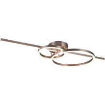 Montilla Plafoniera Bacchetta E Doppio Cerchio Metallo Acciaio Con Telecomando Multifunzione L. 100cm Led 54w 6300lm, 2700 - 6000k Dimmerabile