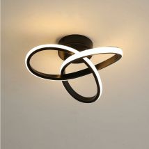 Plafoniera led moderna 22W 2500LM, lampadario nero per camera salotto corridoio, Diametro 26cm, Luce bianca calda 3000K