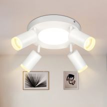 Plafoniera led Gbly 4 Faretti da soffitto - Faretti da soffitto GU10 Plafoniera bianca Plafoniera camera da letto Lampada 3000K Lampada da cucina 20W