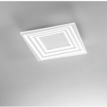 Plafoniera led hypnotic in alluminio bianco 74W con interruttore cct 47x47 cm.'