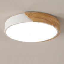 Plafoniera led in Legno, Plafoniera Moderna Rotonda 30W, Plafoniera Bianco Neutro 4500K per Camera da Letto, Bagno, Cucina, Soggiorno, Ufficio, Ø30cm