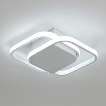 Plafoniera led moderna Plafoniera led quadrata 24W 2200LM, 6000K Bianco freddo Plafoniera per camera da letto Soggiorno Cucina Corridoio (Bianco)