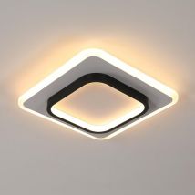 Plafoniera led Quadrata, 30W 3375LM Lampada da Soffitto Moderna Nera, Plafoniera led Luce Calda 3000K per Camera da Letto Cucina Corridoio Balcone