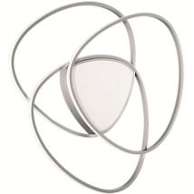 Plafoniera Led rose dimmerabile in metallo verniciato Argento D76 cm